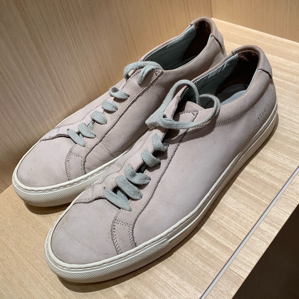 Common Project Light-Grey Suede-Leather lowtops